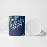 Custom Blue Wine Camo Pattern Golf Ceramic Mug with Blue Golf Club Pattern Cart and Ball Graphic - Wonder Print Shop