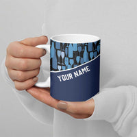 Custom Blue Wine Camo Pattern Golf Ceramic Mug with Blue Golf Club Pattern Cart and Ball Graphic - Wonder Print Shop