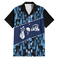 Custom Blue Wine Camo Pattern Golf Family Matching Mermaid Dress and Hawaiian Shirt with Blue Golf Club Pattern Cart and Ball Graphic - Wonder Print Shop