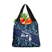 Custom Blue Wine Camo Pattern Golf Grocery Bag with Blue Golf Club Pattern Cart and Ball Graphic - Wonder Print Shop