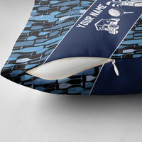 Custom Blue Wine Camo Pattern Golf Pillow Cover with Blue Golf Club Pattern Cart and Ball Graphic - Wonder Print Shop