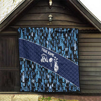 Custom Blue Wine Camo Pattern Golf Quilt with Blue Golf Club Pattern Cart and Ball Graphic - Wonder Print Shop