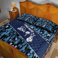 Custom Blue Wine Camo Pattern Golf Quilt Bed Set with Blue Golf Club Pattern Cart and Ball Graphic - Wonder Print Shop