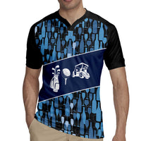 Custom Blue Wine Camo Pattern Golf Rugby Jersey with Blue Golf Club Pattern Cart and Ball Graphic - Wonder Print Shop