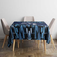 Custom Blue Wine Camo Pattern Golf Tablecloth with Blue Golf Club Pattern Cart and Ball Graphic - Wonder Print Shop