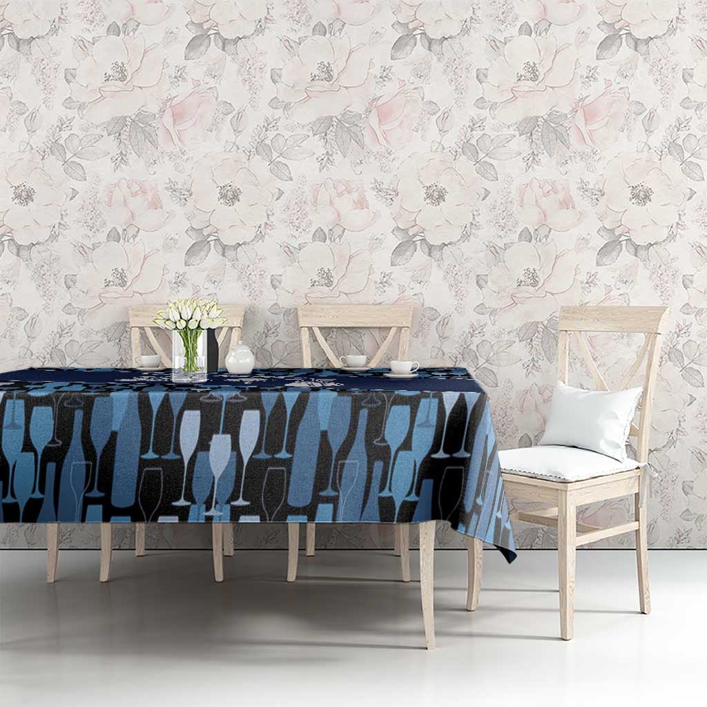 Custom Blue Wine Camo Pattern Golf Tablecloth with Blue Golf Club Pattern Cart and Ball Graphic - Wonder Print Shop