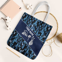Custom Blue Wine Camo Pattern Golf Tote Bag with Blue Golf Club Pattern Cart and Ball Graphic - Wonder Print Shop
