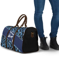 Custom Blue Wine Camo Pattern Golf Travel Bag with Blue Golf Club Pattern Cart and Ball Graphic - Wonder Print Shop
