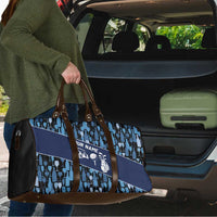 Custom Blue Wine Camo Pattern Golf Travel Bag with Blue Golf Club Pattern Cart and Ball Graphic - Wonder Print Shop