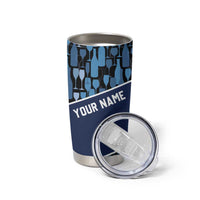 Custom Blue Wine Camo Pattern Golf Tumbler Cup with Blue Golf Club Pattern Cart and Ball Graphic - Wonder Print Shop