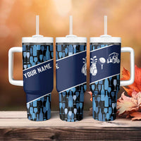 Custom Blue Wine Camo Pattern Golf Tumbler With Handle with Blue Golf Club Pattern Cart and Ball Graphic - Wonder Print Shop