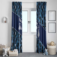 Custom Blue Wine Camo Pattern Golf Window Curtain with Blue Golf Club Pattern Cart and Ball Graphic - Wonder Print Shop