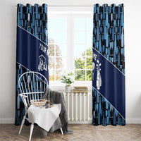 Custom Blue Wine Camo Pattern Golf Window Curtain with Blue Golf Club Pattern Cart and Ball Graphic - Wonder Print Shop
