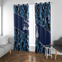 Custom Blue Wine Camo Pattern Golf Window Curtain with Blue Golf Club Pattern Cart and Ball Graphic - Wonder Print Shop
