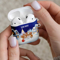 Funny Christmas Reindeer Bowling Custom AirPods Case with Reindeer Snow Scene - Wonder Print Shop