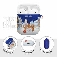 Funny Christmas Reindeer Bowling Custom AirPods Case with Reindeer Snow Scene - Wonder Print Shop