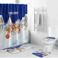 Funny Christmas Reindeer Bowling Custom Bathroom Set with Reindeer Snow Scene - Wonder Print Shop