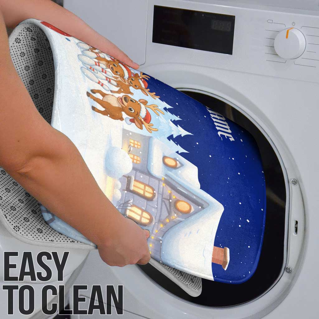 Funny Christmas Reindeer Bowling Custom Bathroom Set with Reindeer Snow Scene - Wonder Print Shop