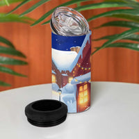Funny Christmas Reindeer Bowling Custom 4 in 1 Can Cooler Tumbler with Reindeer Snow Scene - Wonder Print Shop