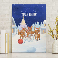 Funny Christmas Reindeer Bowling Custom Canvas Wall Art with Reindeer Snow Scene - Wonder Print Shop