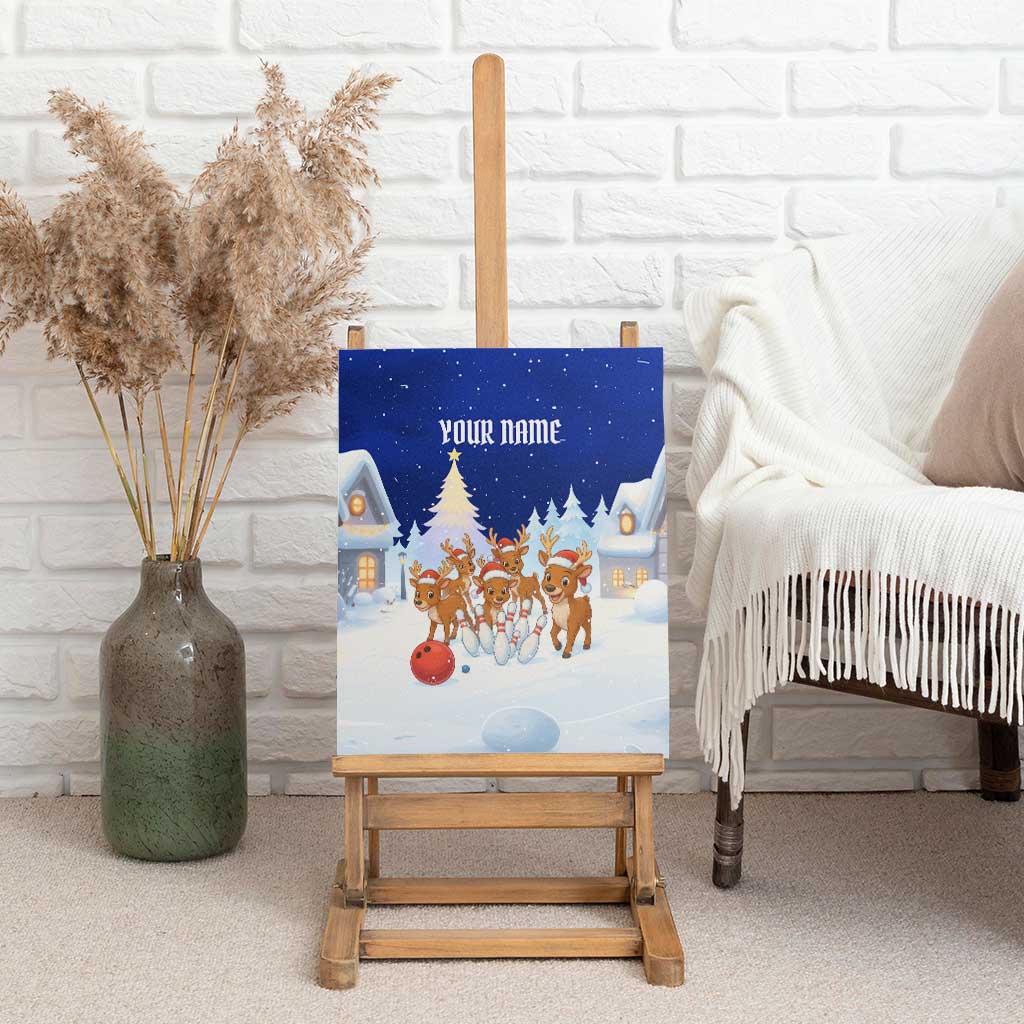 Funny Christmas Reindeer Bowling Custom Canvas Wall Art with Reindeer Snow Scene - Wonder Print Shop
