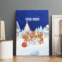 Funny Christmas Reindeer Bowling Custom Canvas Wall Art with Reindeer Snow Scene - Wonder Print Shop