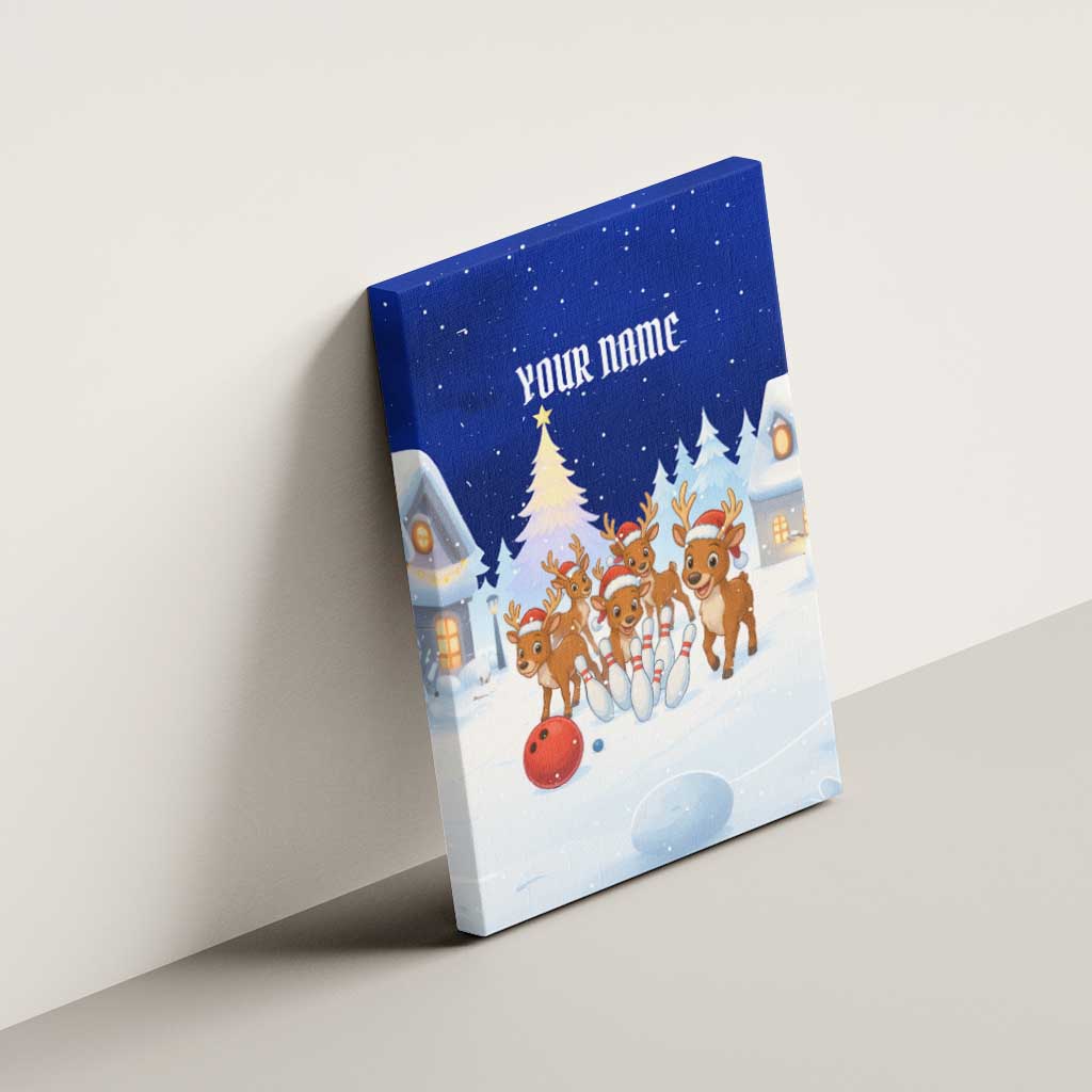 Funny Christmas Reindeer Bowling Custom Canvas Wall Art with Reindeer Snow Scene - Wonder Print Shop