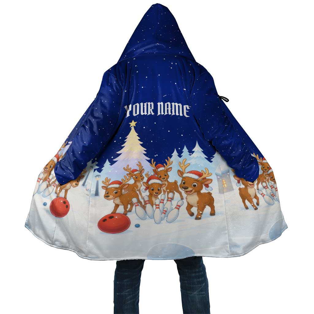 Funny Christmas Reindeer Bowling Custom Cloak with Reindeer Snow Scene - Wonder Print Shop