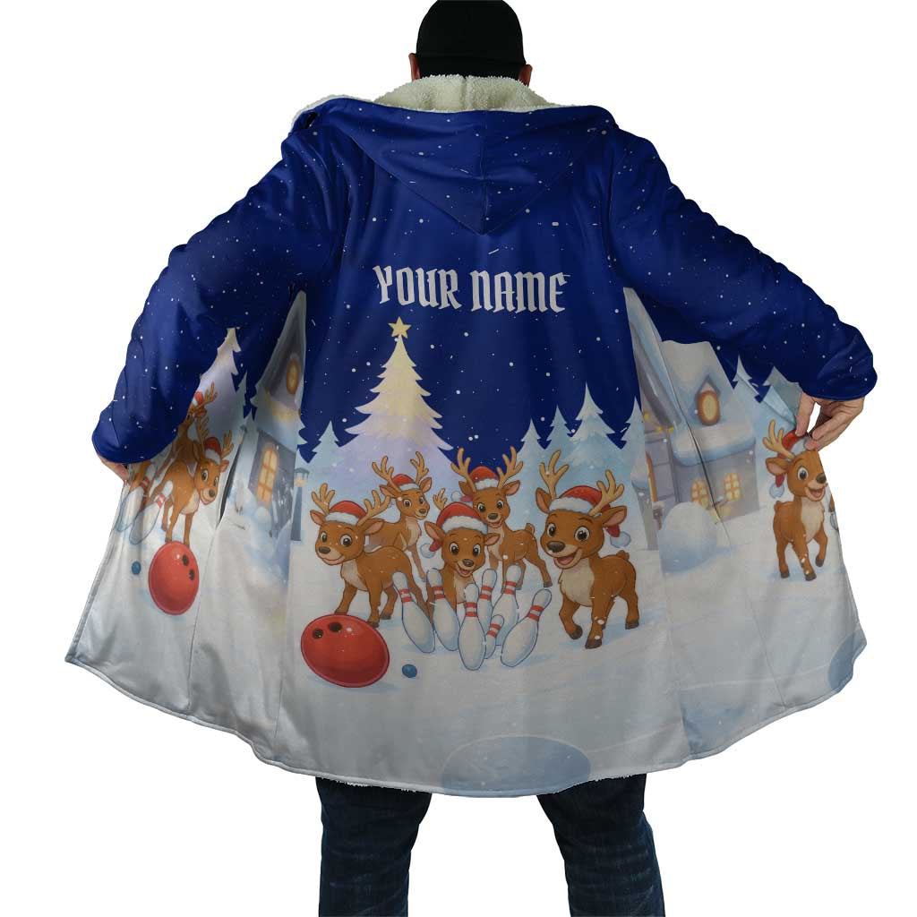 Funny Christmas Reindeer Bowling Custom Cloak with Reindeer Snow Scene - Wonder Print Shop