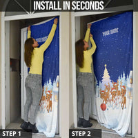 Funny Christmas Reindeer Bowling Custom Door Cover with Reindeer Snow Scene - Wonder Print Shop