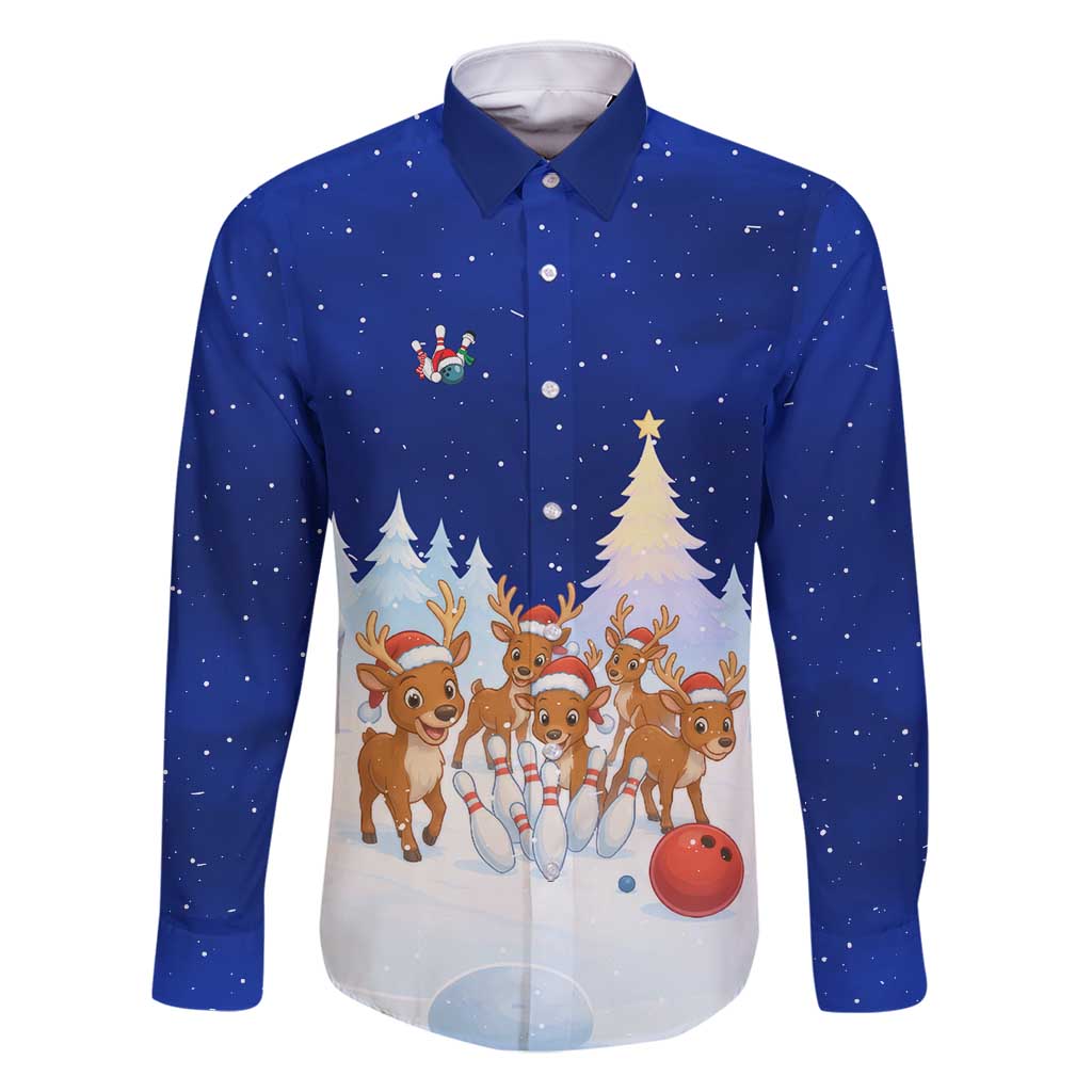 Funny Christmas Reindeer Bowling Custom Family Matching Summer Maxi Dress and Hawaiian Shirt with Reindeer Snow Scene - Wonder Print Shop