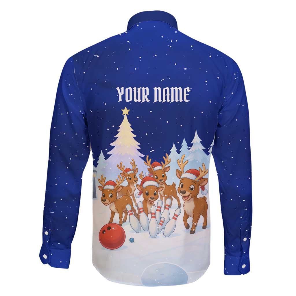 Funny Christmas Reindeer Bowling Custom Family Matching Summer Maxi Dress and Hawaiian Shirt with Reindeer Snow Scene - Wonder Print Shop