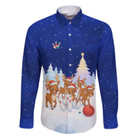 Funny Christmas Reindeer Bowling Custom Family Matching Tank Maxi Dress and Hawaiian Shirt with Reindeer Snow Scene - Wonder Print Shop