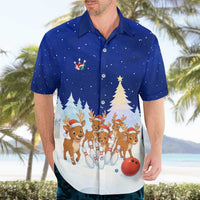 Funny Christmas Reindeer Bowling Custom Hawaiian Shirt with Reindeer Snow Scene - Wonder Print Shop