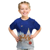 Funny Christmas Reindeer Bowling Custom Kid T Shirt with Reindeer Snow Scene - Wonder Print Shop