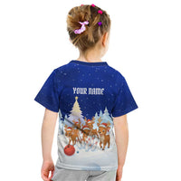 Funny Christmas Reindeer Bowling Custom Kid T Shirt with Reindeer Snow Scene - Wonder Print Shop
