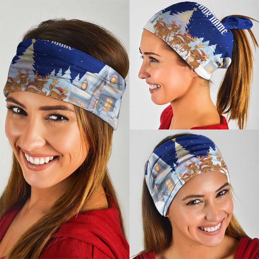 Funny Christmas Reindeer Bowling Custom Neck Gaiter with Reindeer Snow Scene - Wonder Print Shop