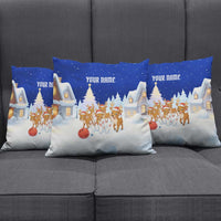 Funny Christmas Reindeer Bowling Custom Pillow Cover with Reindeer Snow Scene - Wonder Print Shop