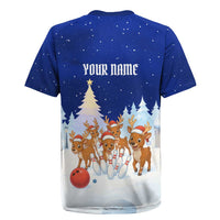Funny Christmas Reindeer Bowling Custom Rugby Jersey with Reindeer Snow Scene - Wonder Print Shop