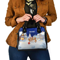 Funny Christmas Reindeer Bowling Custom Shoulder Handbag with Reindeer Snow Scene - Wonder Print Shop