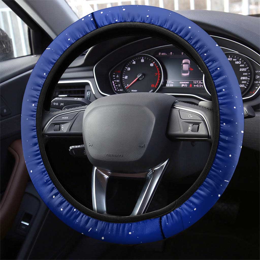 Funny Christmas Reindeer Bowling Steering Wheel Cover with Reindeer Snow Scene - Wonder Print Shop