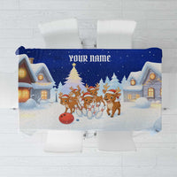 Funny Christmas Reindeer Bowling Custom Tablecloth with Reindeer Snow Scene - Wonder Print Shop