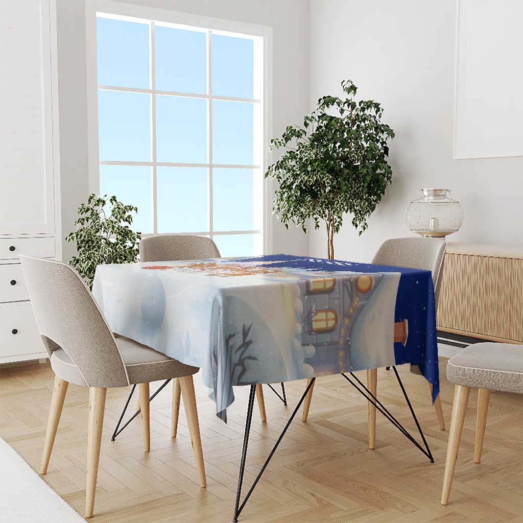 Funny Christmas Reindeer Bowling Custom Tablecloth with Reindeer Snow Scene - Wonder Print Shop