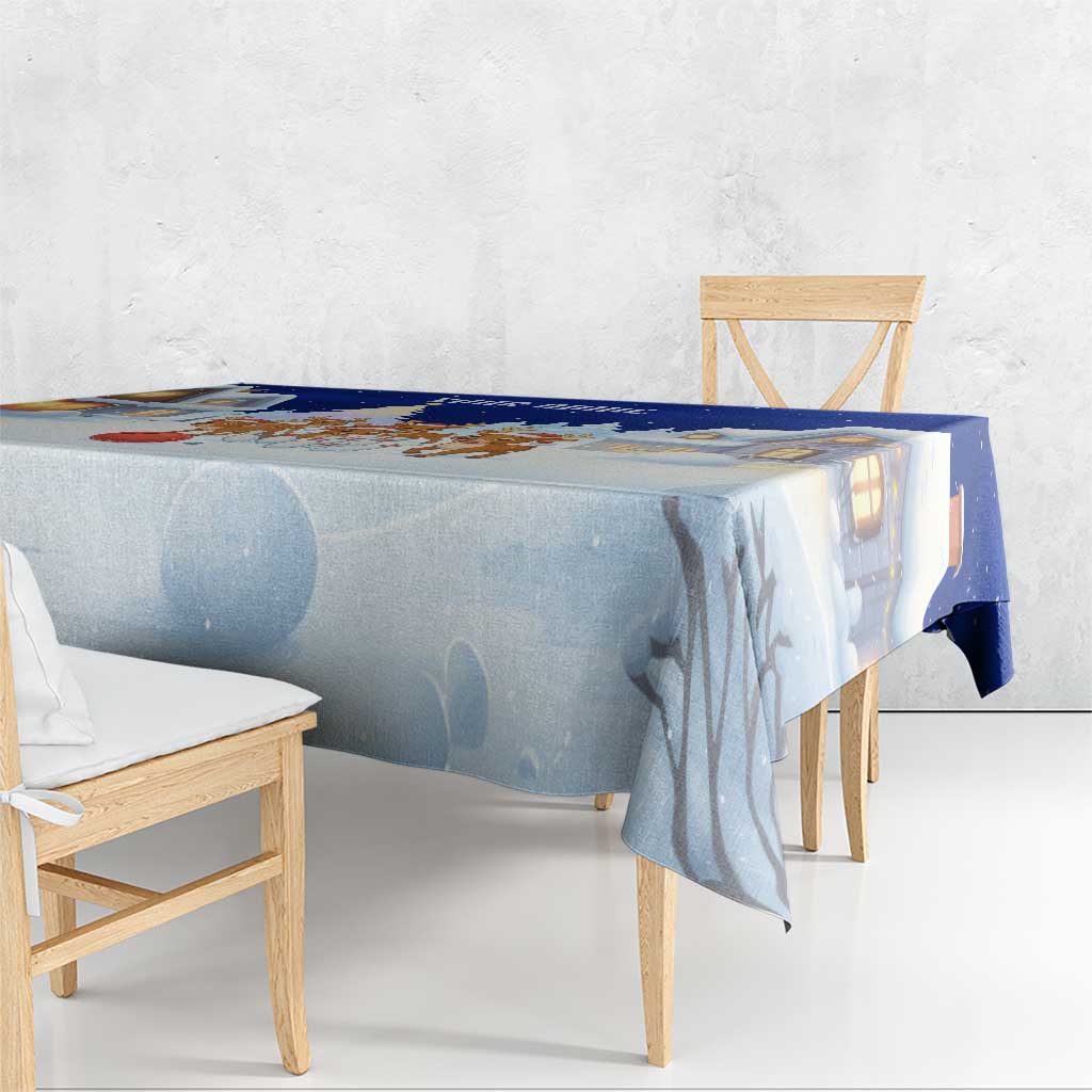 Funny Christmas Reindeer Bowling Custom Tablecloth with Reindeer Snow Scene - Wonder Print Shop