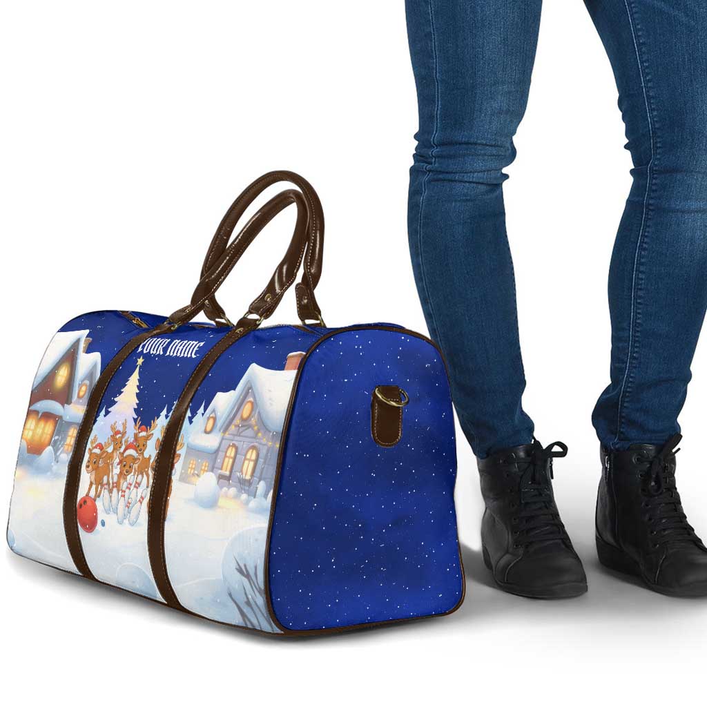 Funny Christmas Reindeer Bowling Custom Travel Bag with Reindeer Snow Scene - Wonder Print Shop