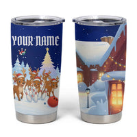 Funny Christmas Reindeer Bowling Custom Tumbler Cup with Reindeer Snow Scene - Wonder Print Shop