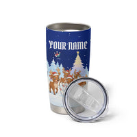 Funny Christmas Reindeer Bowling Custom Tumbler Cup with Reindeer Snow Scene - Wonder Print Shop
