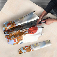 Funny Christmas Reindeer Bowling Custom Umbrella with Reindeer Snow Scene - Wonder Print Shop