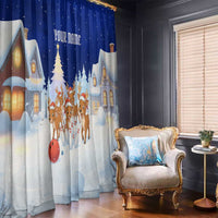 Funny Christmas Reindeer Bowling Custom Window Curtain with Reindeer Snow Scene - Wonder Print Shop