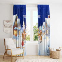 Funny Christmas Reindeer Bowling Custom Window Curtain with Reindeer Snow Scene - Wonder Print Shop
